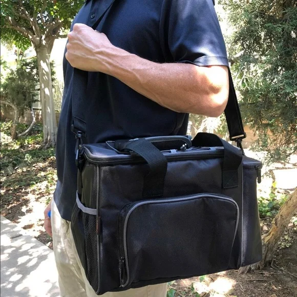 Large Reusable Lunch Cooler Bag for Men, Women and Children Lunch Bag (Black) - Picture 5 of 5